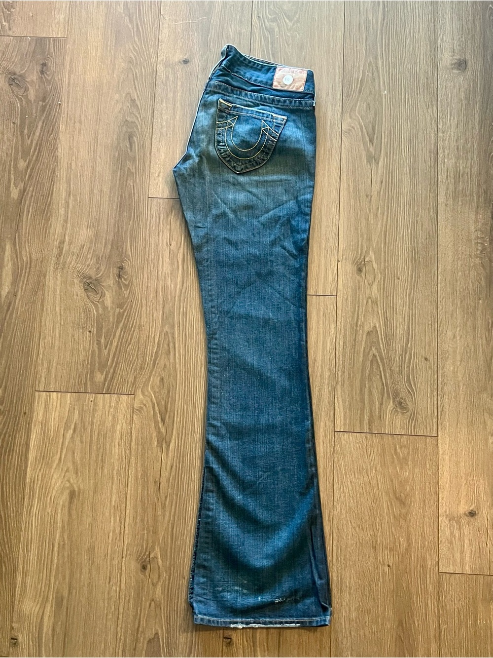 True Religion Women's Dark Blue Wide Leg Jeans